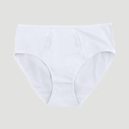 Embroidered Flower-Front Cotton Panty