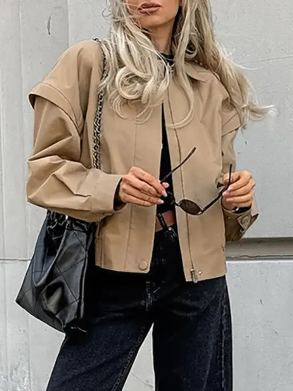Zip Front Button Front Jacket Weekend