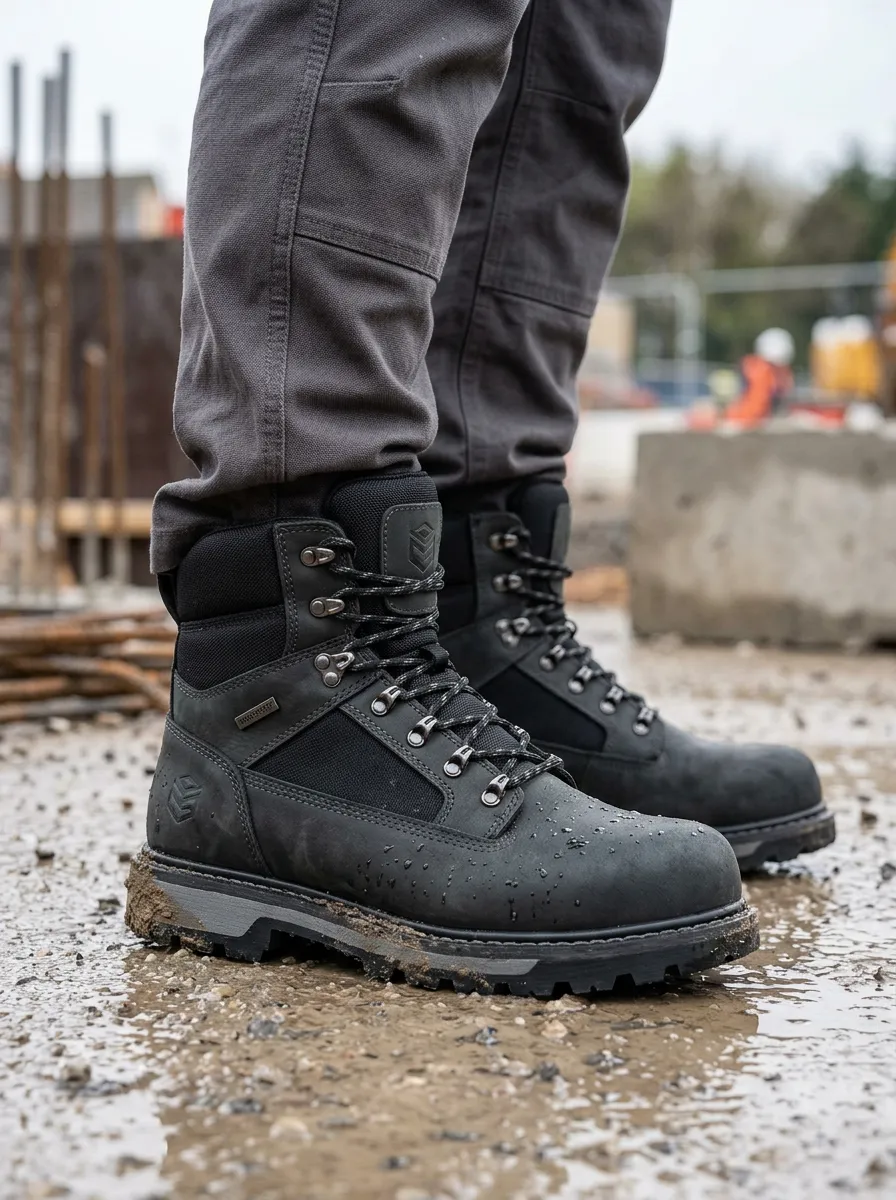 Everyday Leather-Look Men's Waterproof Work Boots
