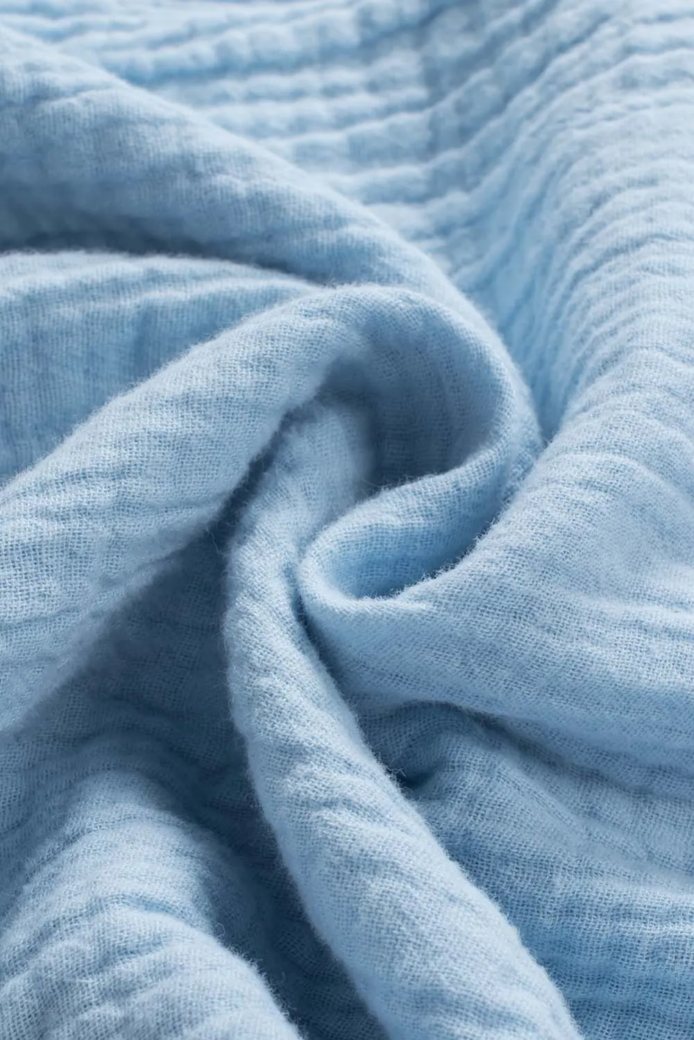 Sky Blue Frayed Batwing Sleeve Blouse