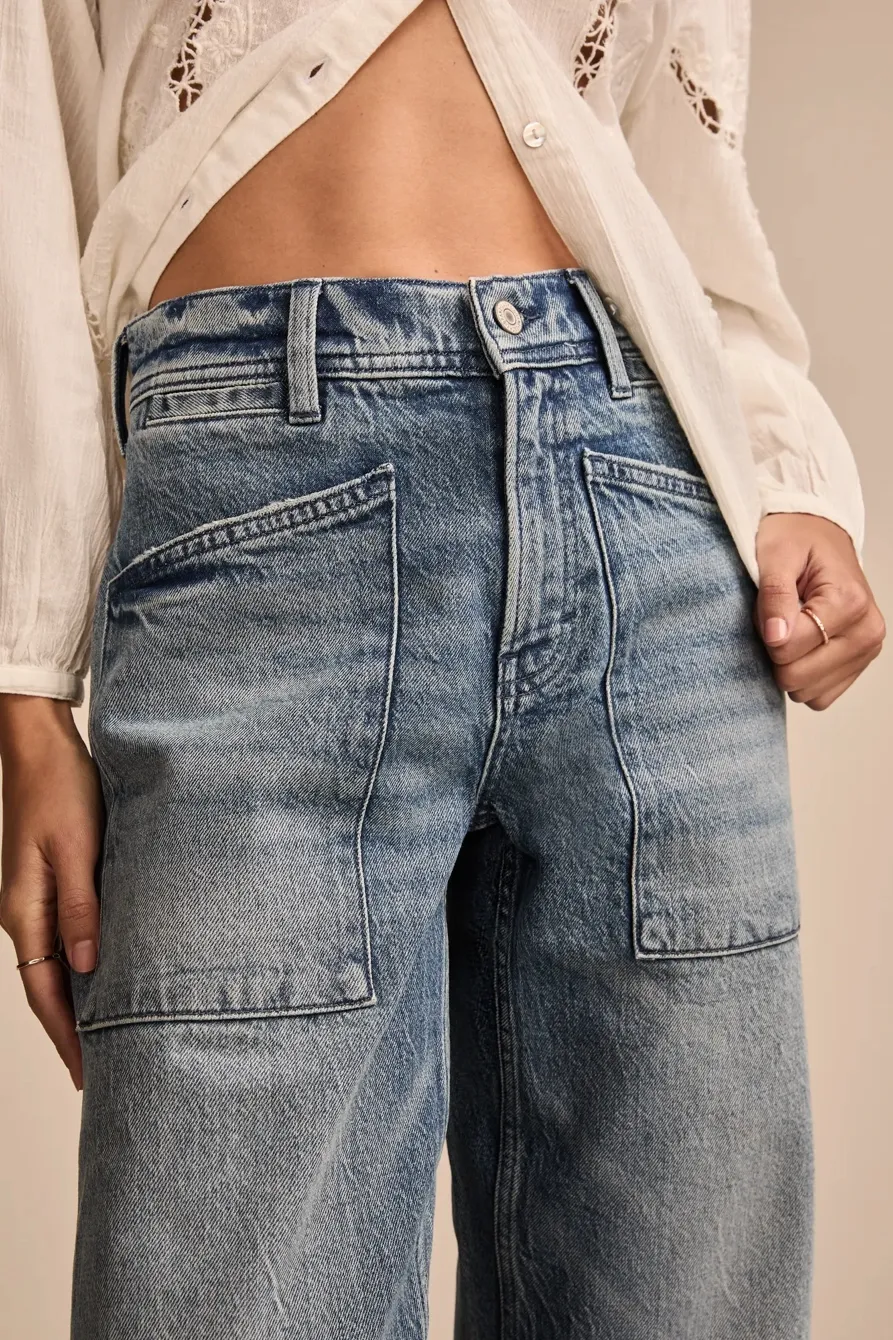 Crop Patch Pocket Wide Leg