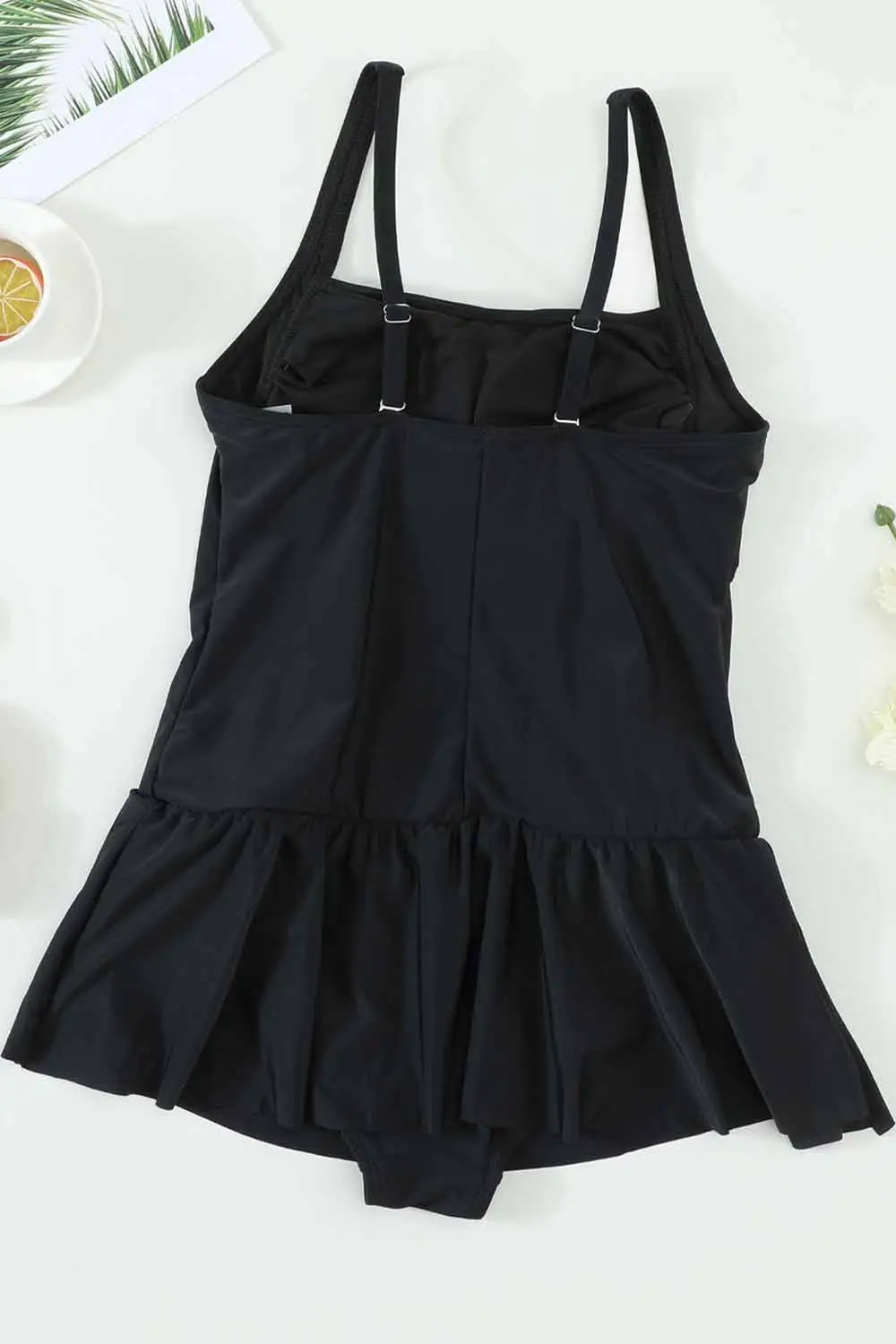 Swimwear Solid Push Up One Piece Swimdress