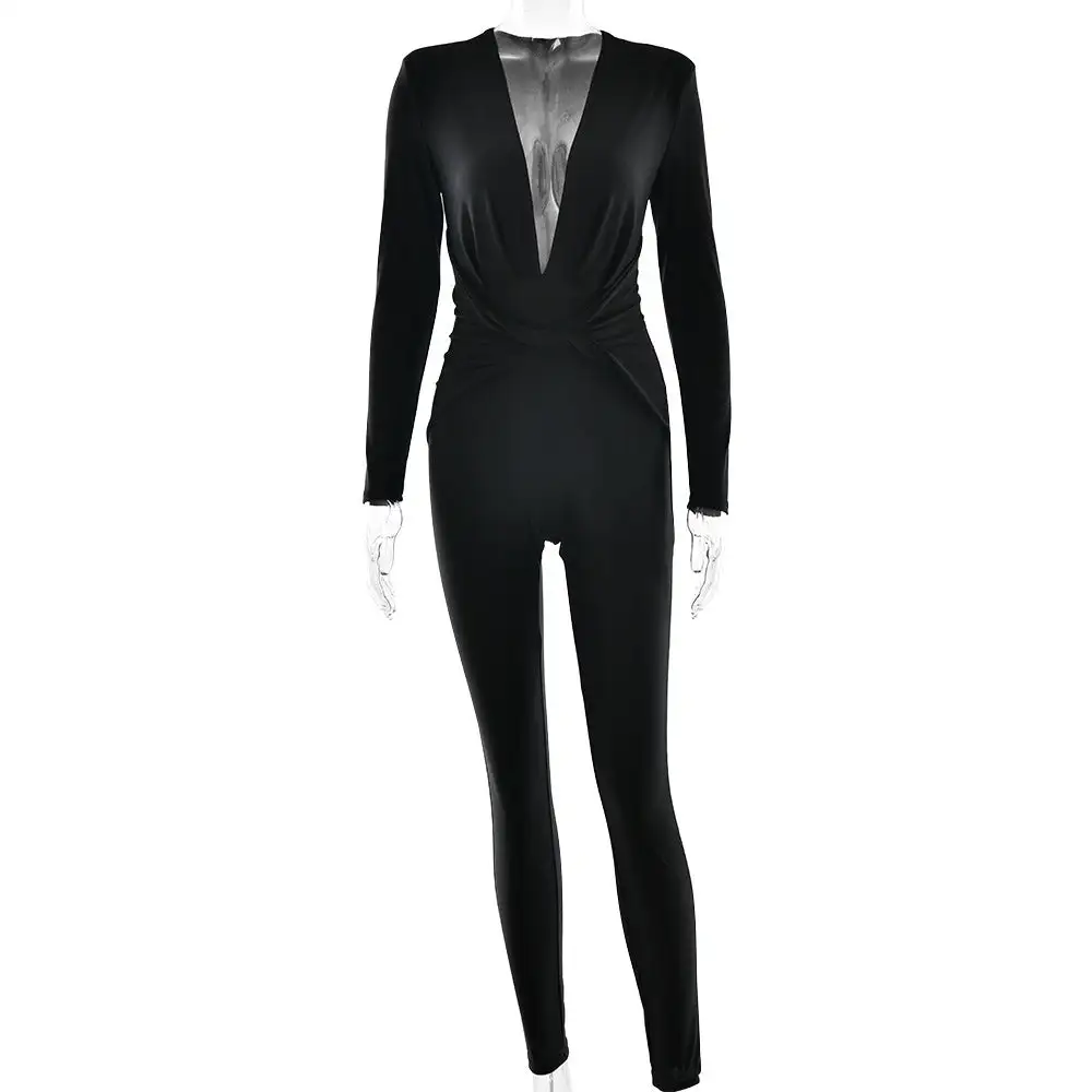 Evening Backless Deep-V Elegant Jumpsuit