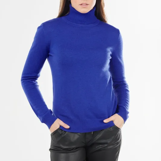 Classic Merino Cashmere Turtleneck Roll Neck Pullover