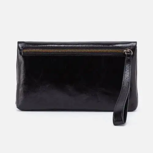 Slouchy Faux Leather Zip Card Holder Wallet