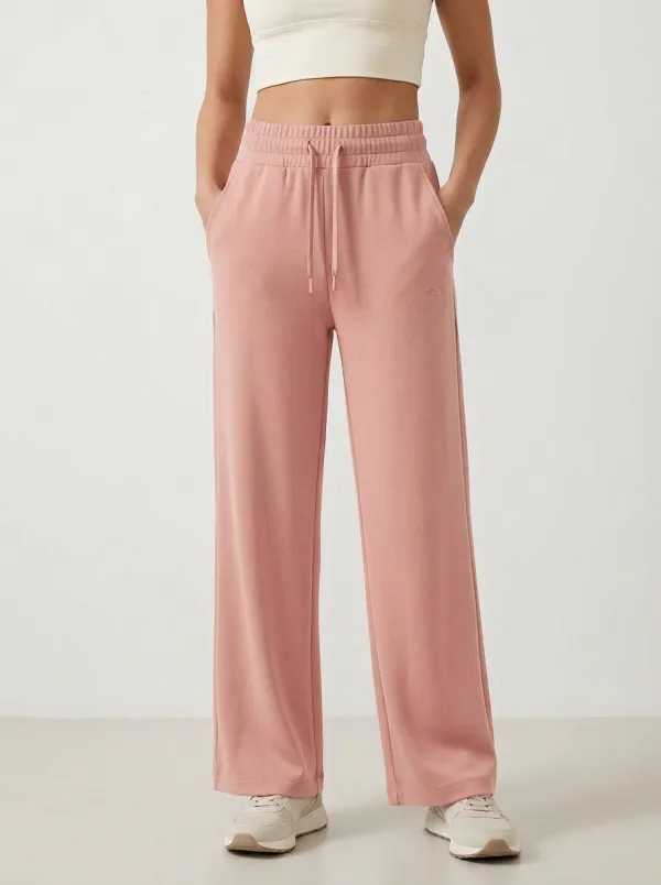 Women's Casual Minimalist Sage Green Solid Color Wide Leg Sweatpants