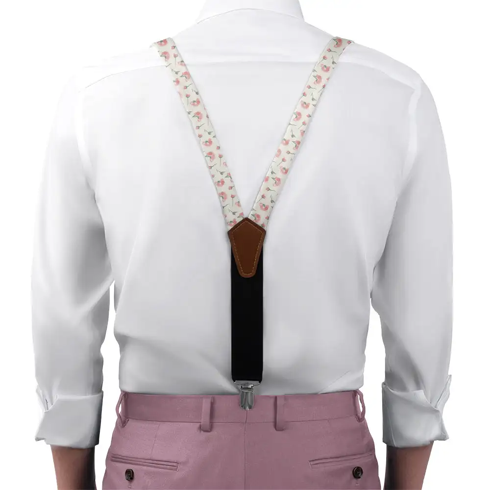 Peonies Floral Pattern Suspenders