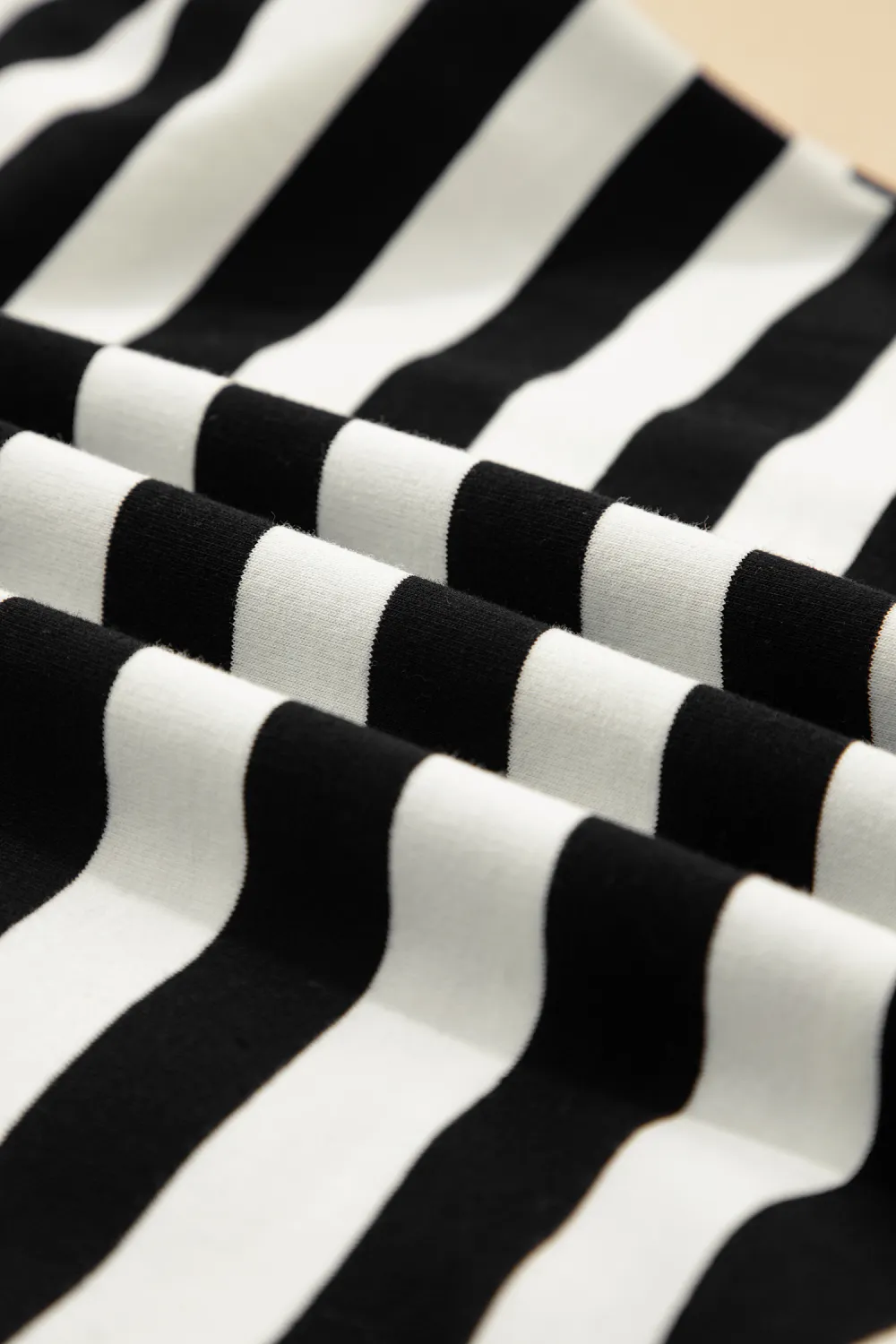 Black Stripe Collar V Neck Blouse