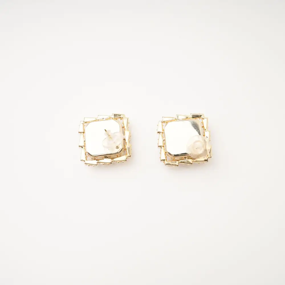 embellished square earrings