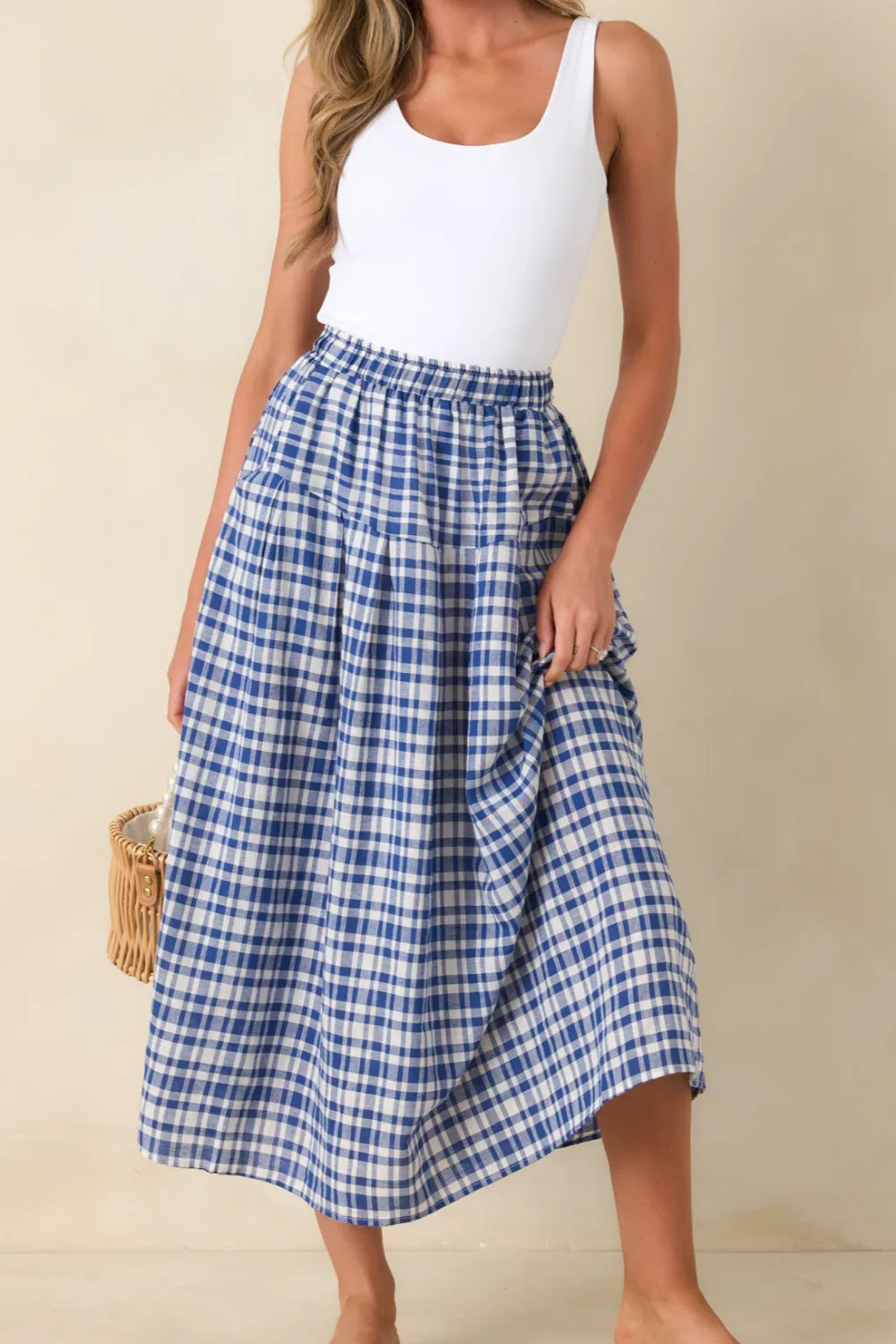 Gingham Midi Skirt