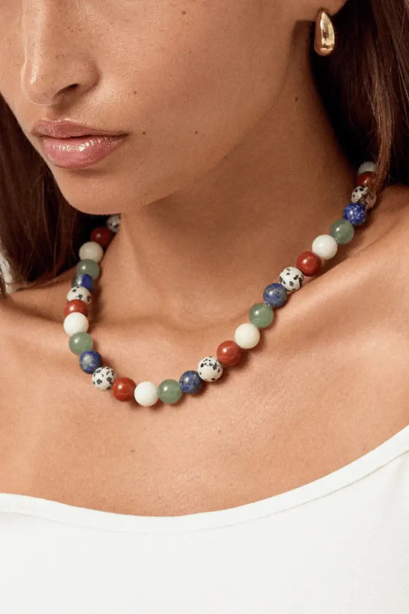 Beaded Stainless Steel Necklace