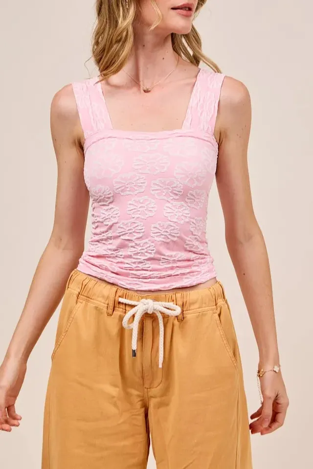 Refined Lace Floral Tank Top
