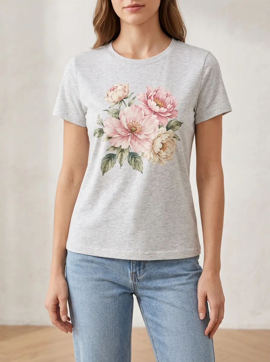 Relaxed Floral Graphic T Shirt
