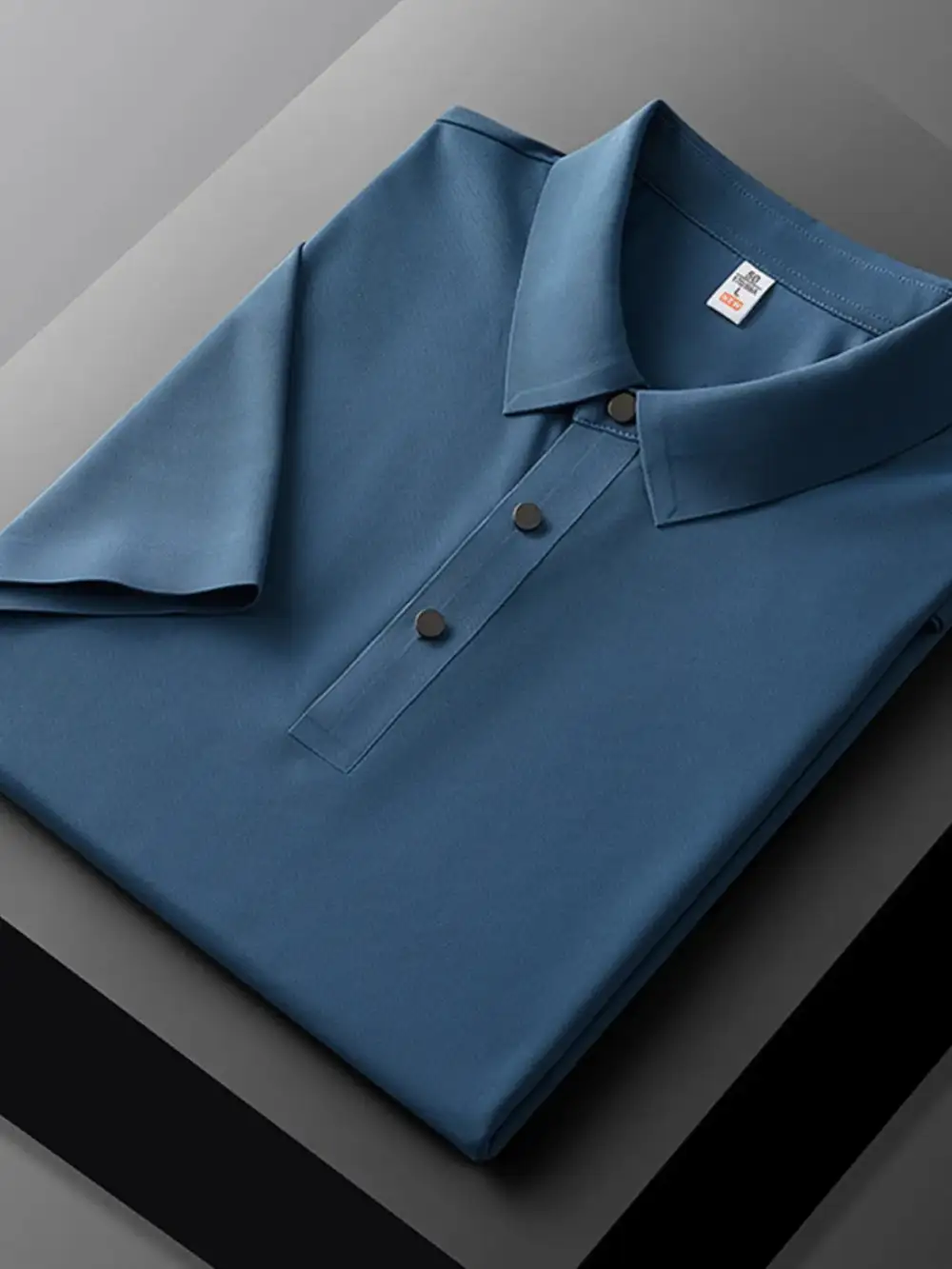 Button Detail Short Sleeve Collared Polo Shirt