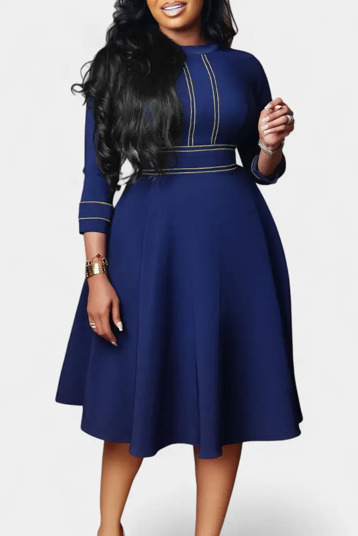 Round-Neck Midi Dress
