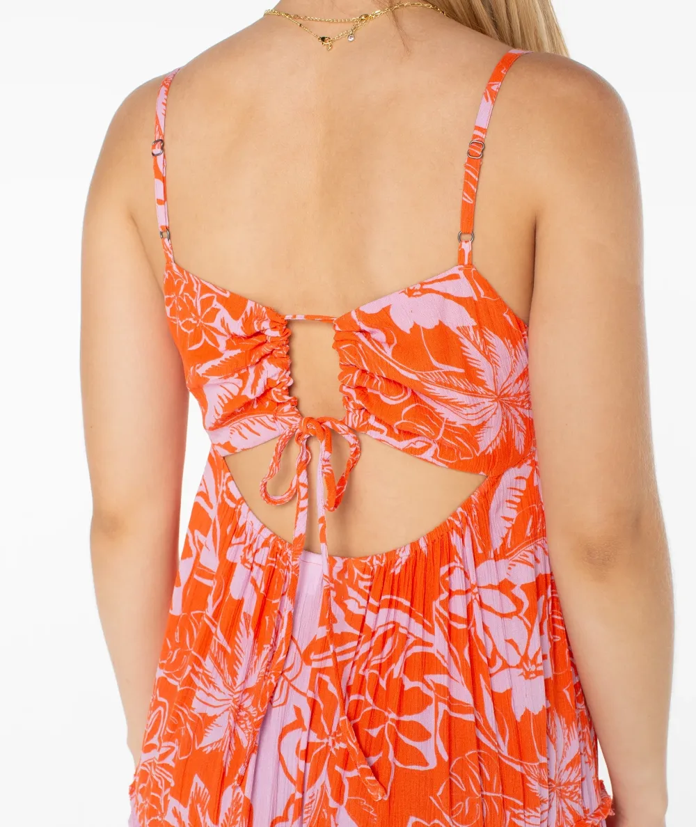 Deep V-Neck Backless Beach Dress