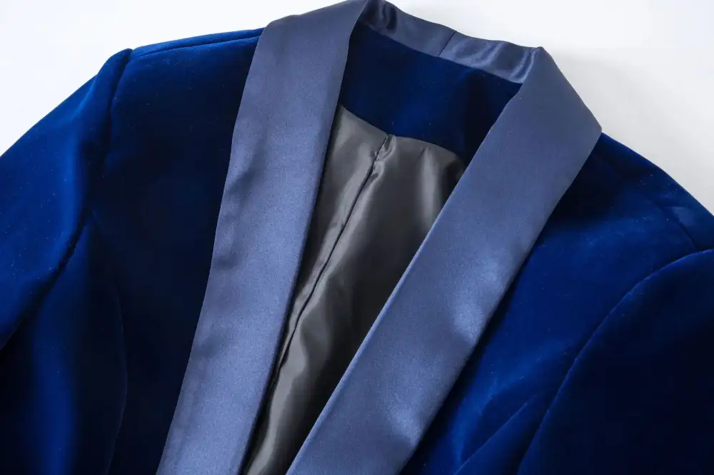 Double Breasted Velvet Blazer