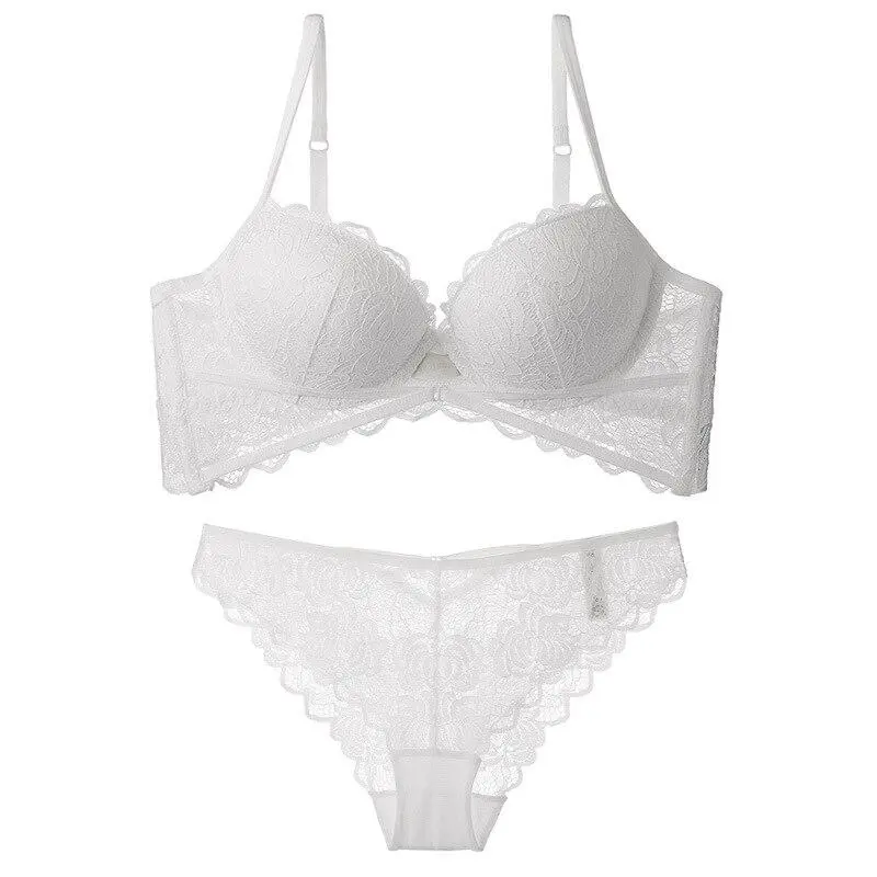 Strappy Push-Up Lace Lingerie Set