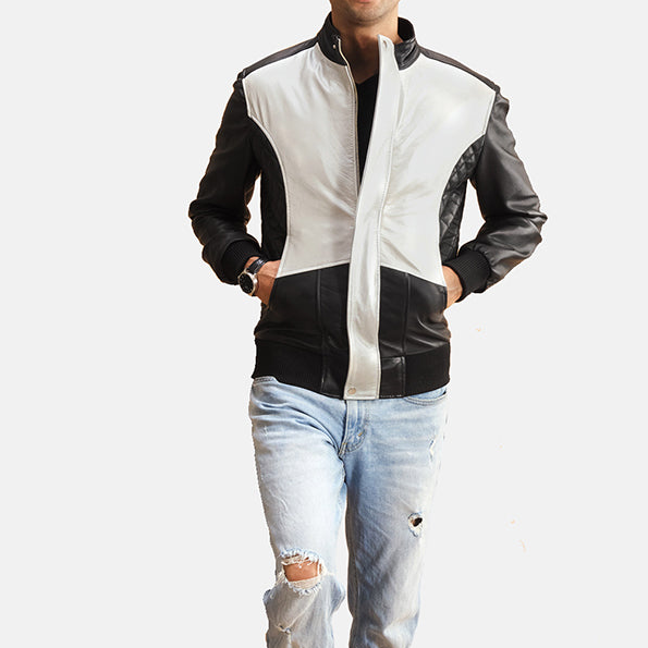 Men's Classic Modern Bomber Leather Jacket