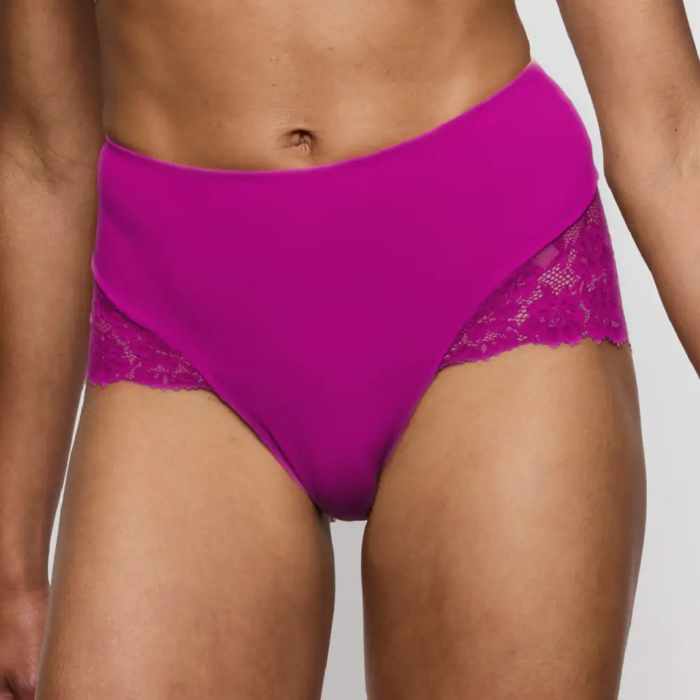 Women's Full Coverage Seamless Bonded Edge Elastic Waistband Cotton Gusset Floral Lace Cotton Retro Detail Soft Fabric Stretch Fit High Waist Panty