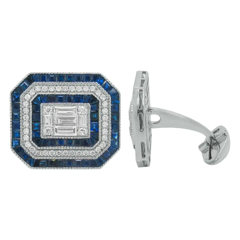 Tonal Diamond Sapphire Cufflinks