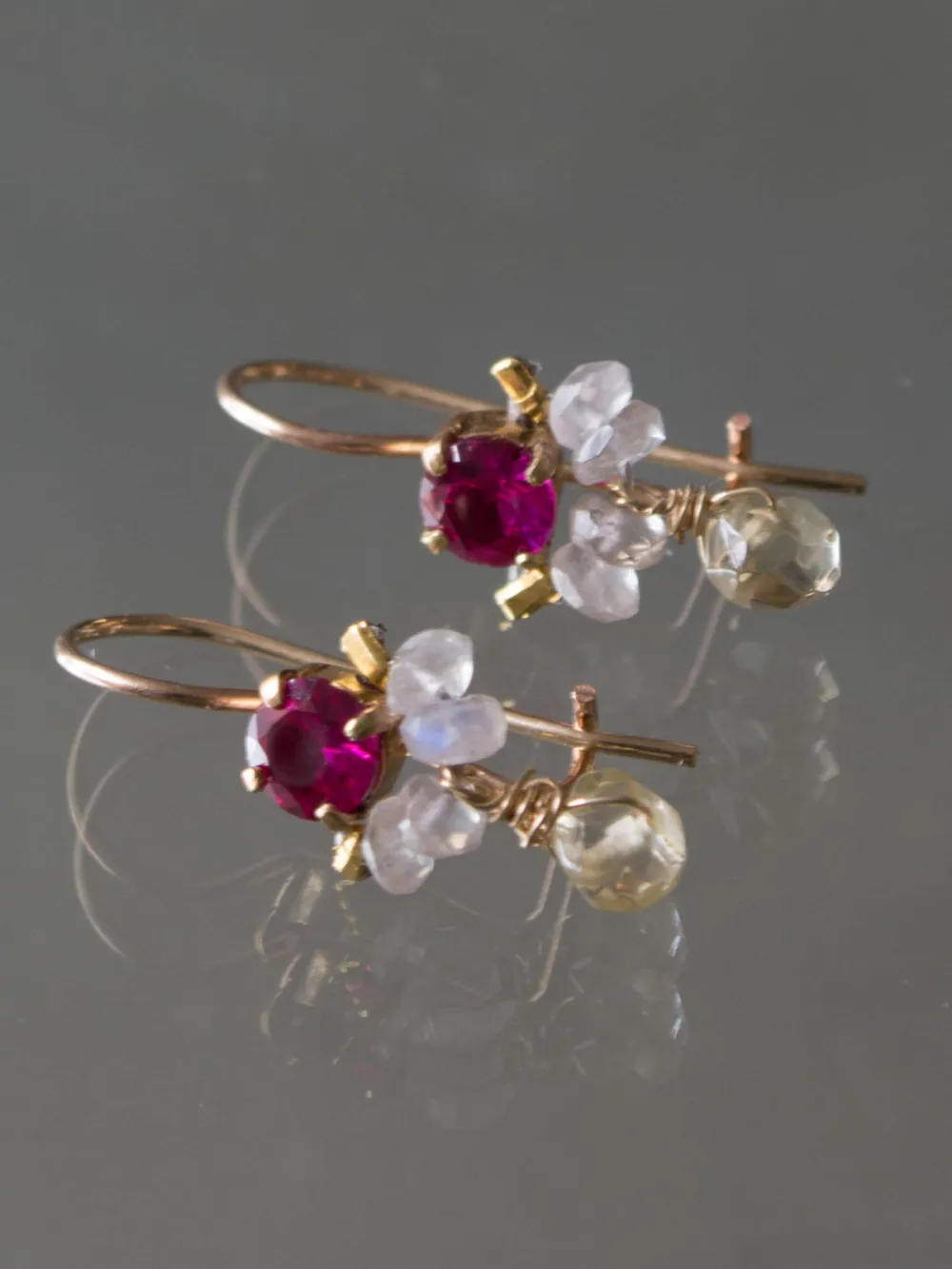 Crystal Detail Quartz Detail Drop Earrings
