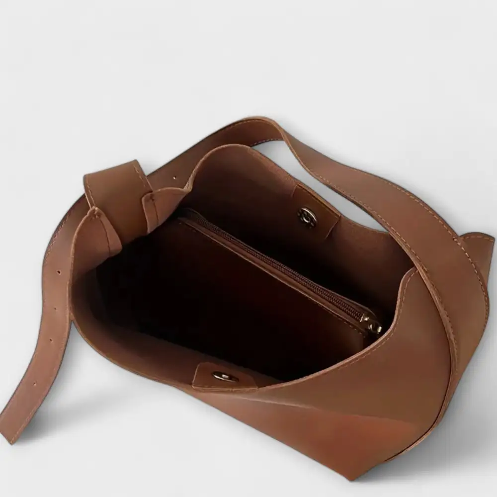 Buckle Leather Shoulder Bag