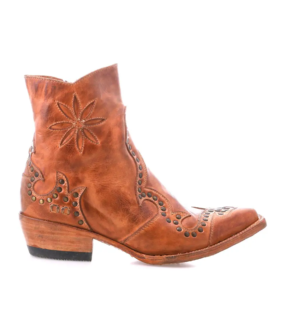 Floral-Stitched Studded Western Boots