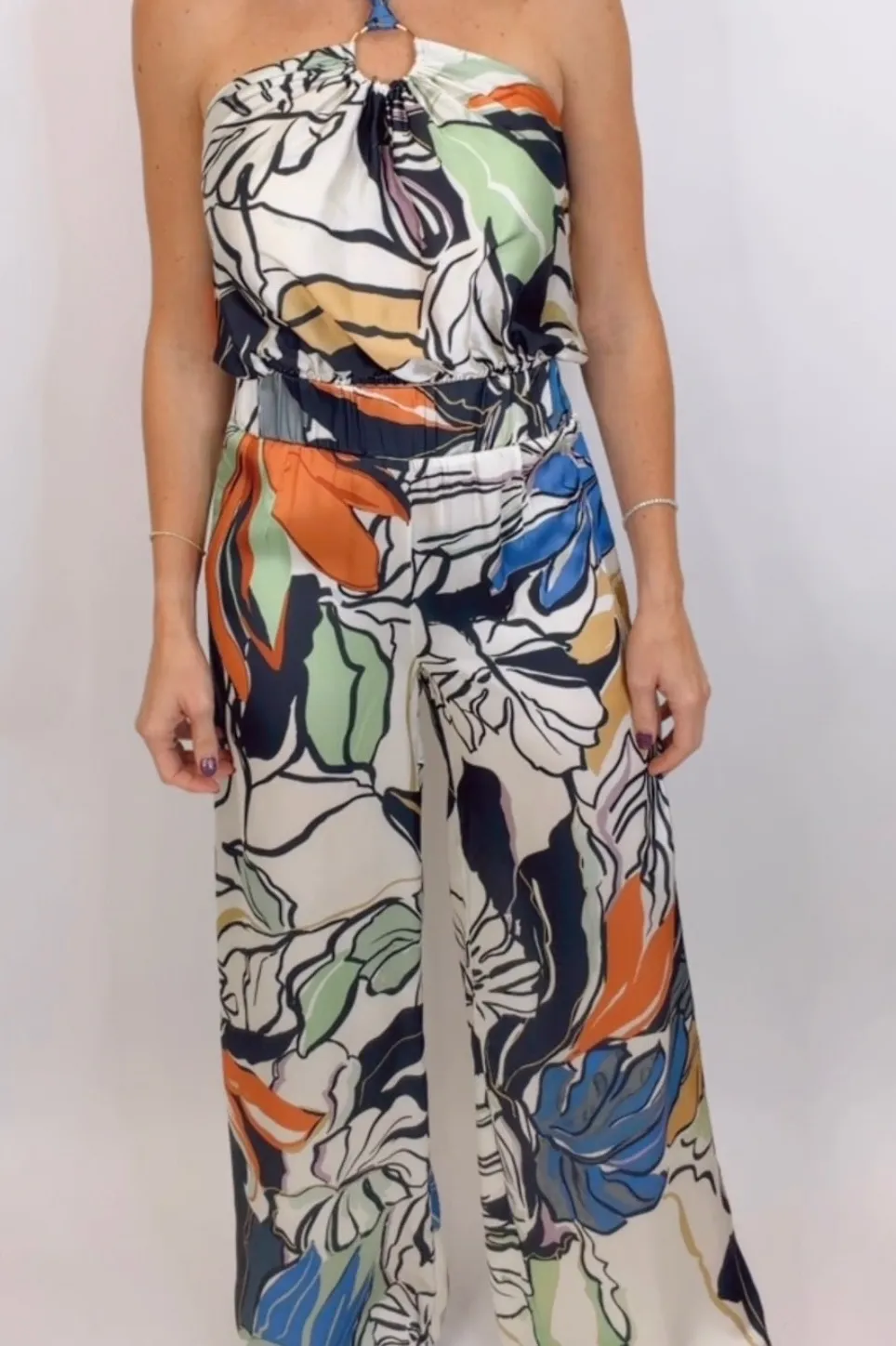 Botanical Elastic Waist Pants