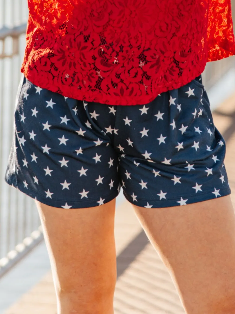 Sequin Star Print Shorts