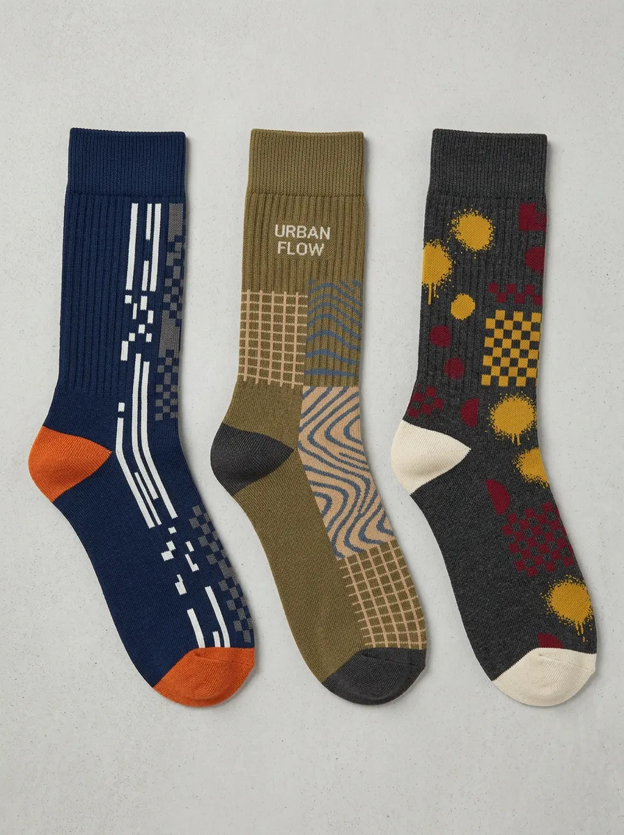 Adventure Geometric Casual Sock Set