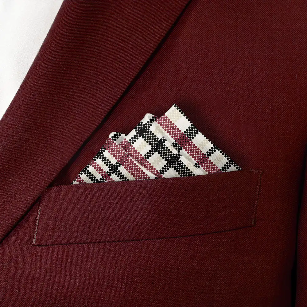 Distinctive Minimal Plaid Textured Pocket Square
