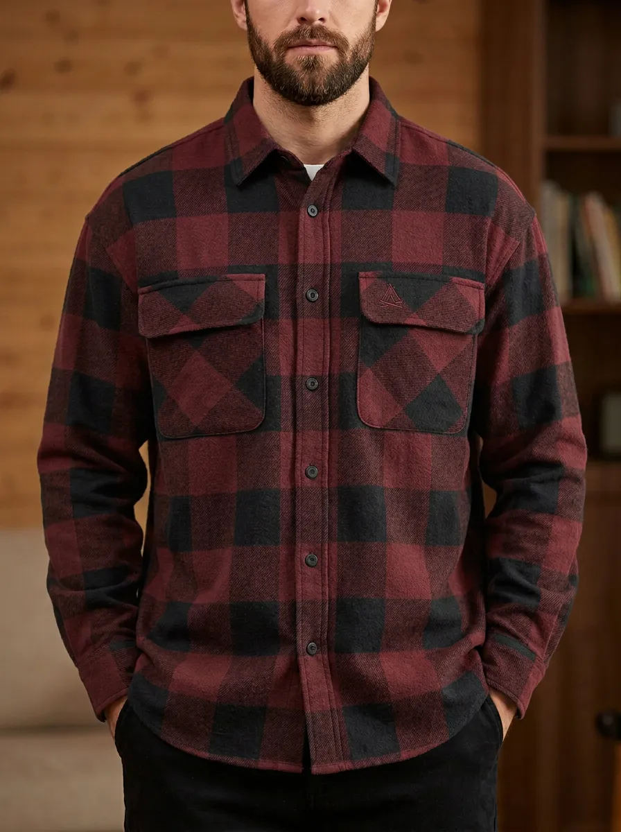 Forest Plaid Patch Pocket Shirt