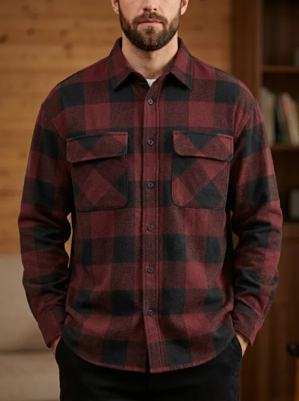 Forest Plaid Patch Pocket Shirt