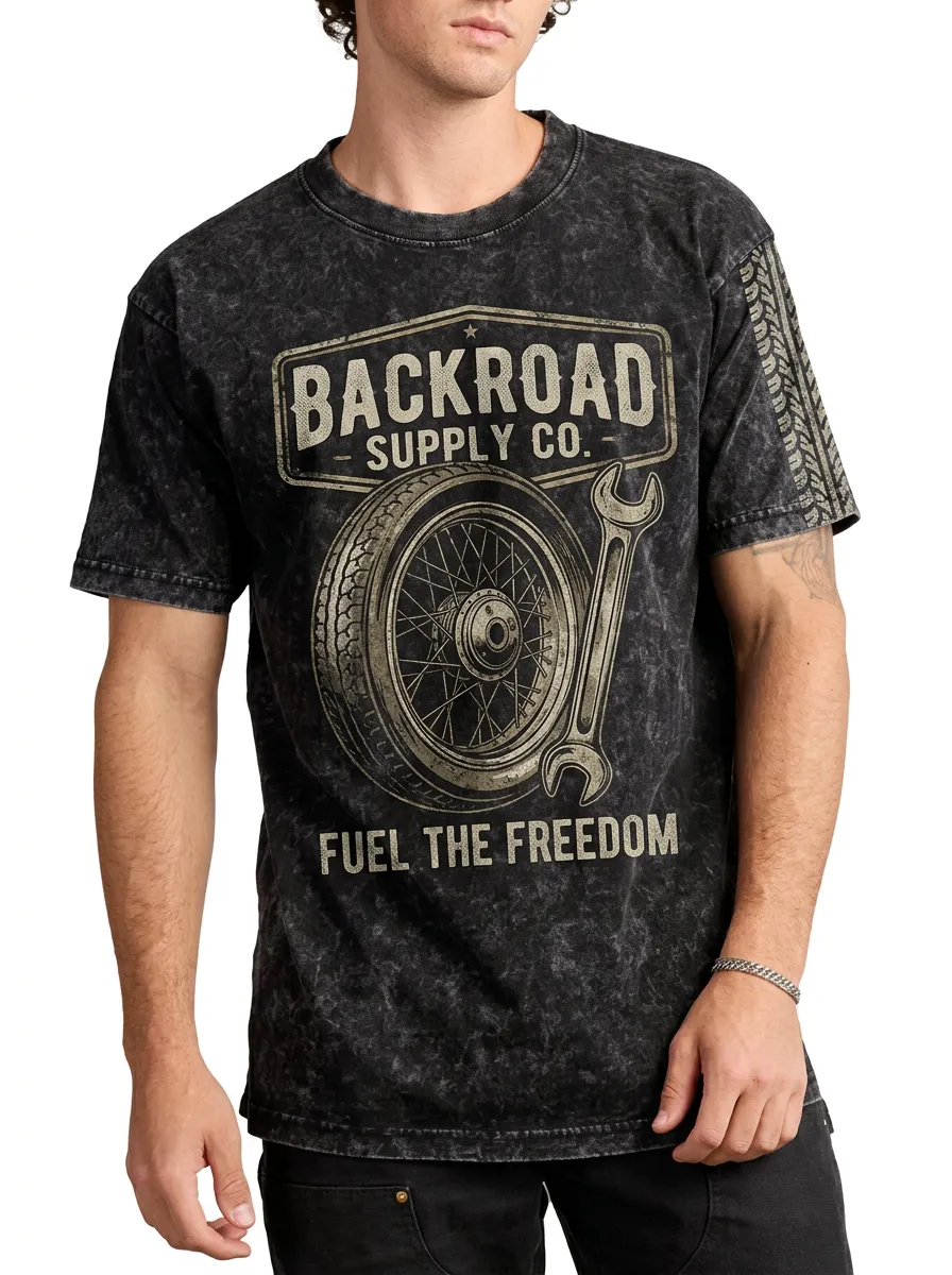 Men's Mechanic Biker Wheel Wrench Printed T-shirt