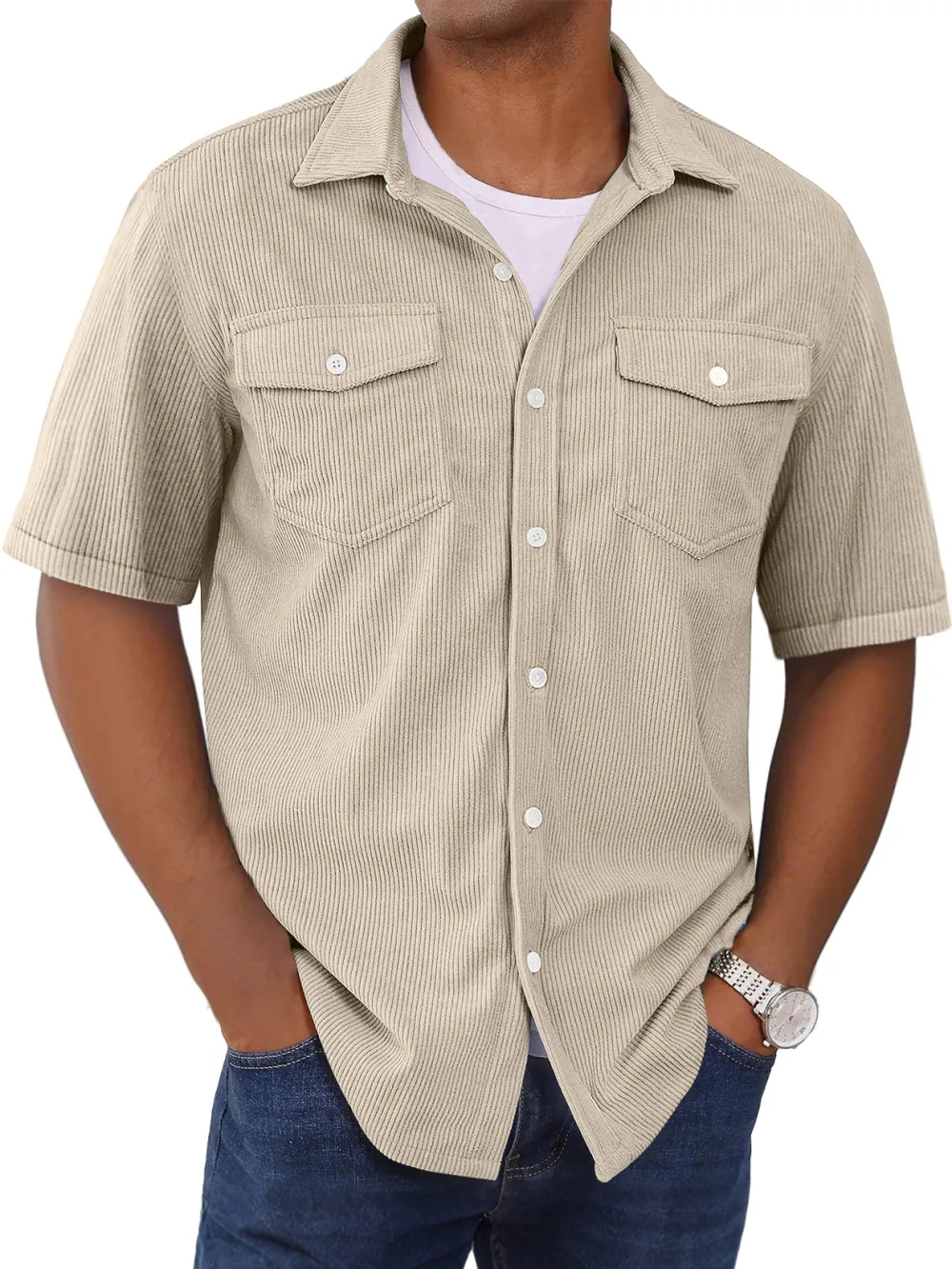 Garment Washed Double Pocket Shirt