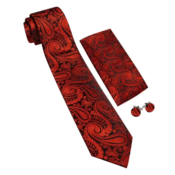 Comfortable Paisley Silk Necktie Set