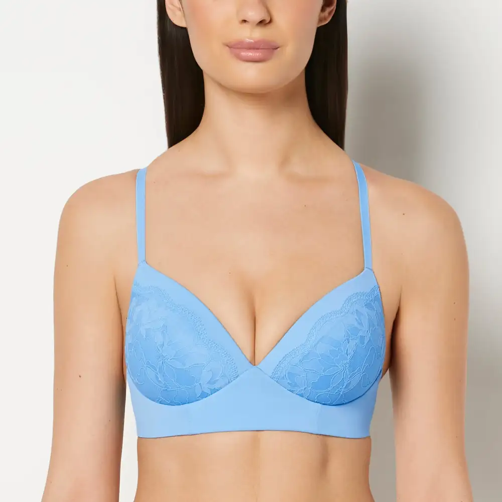 Lightly Lined Wireless Bra With Charmed Lace