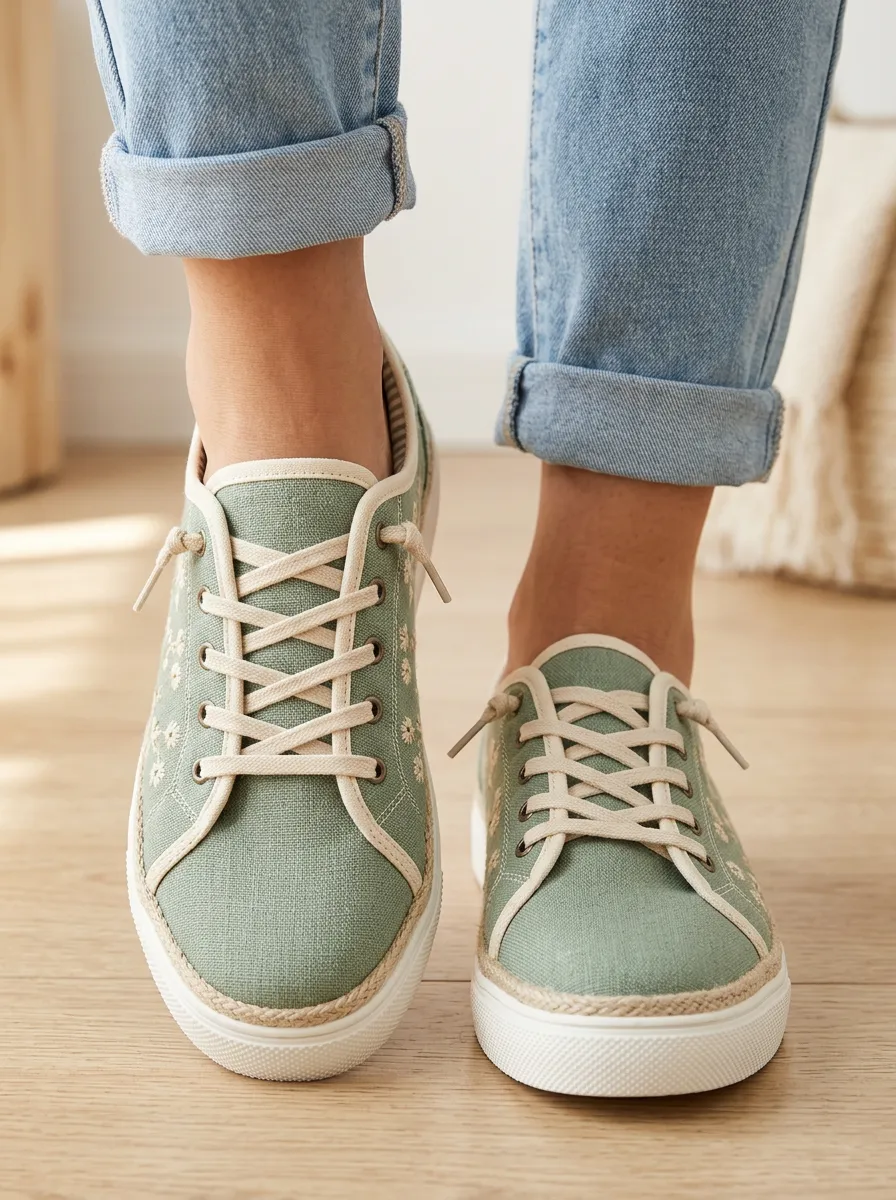 Women's Floral Daisy Canvas Sneakers