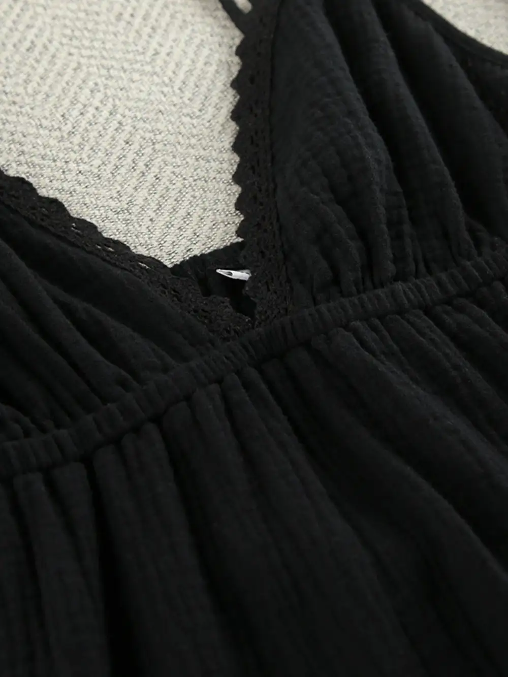 V Neck Tiered Mini Dress
