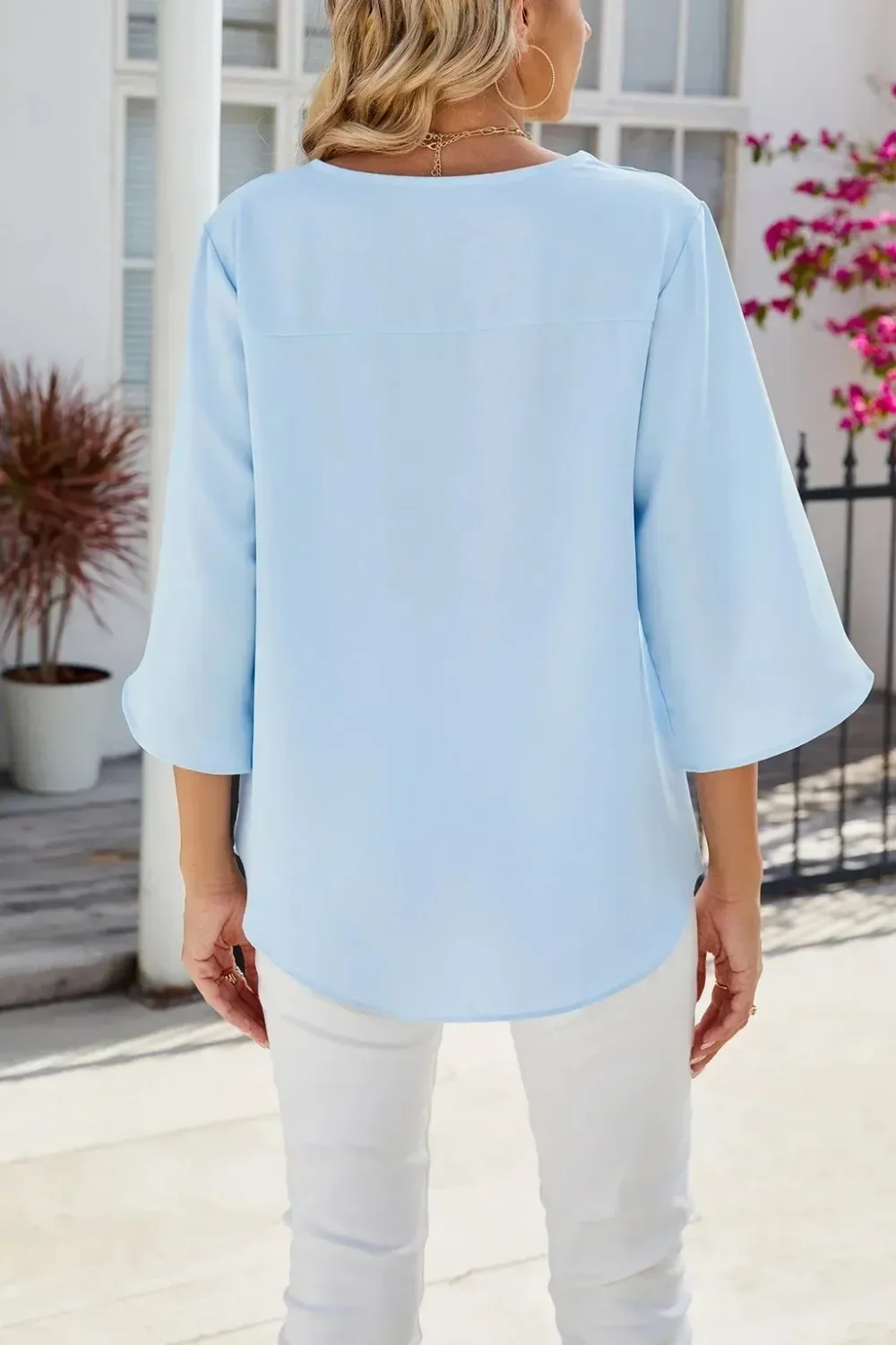 Clean Line V-Neck Blouse