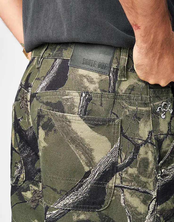 Camo Pattern Super Baggy Canvas Pants