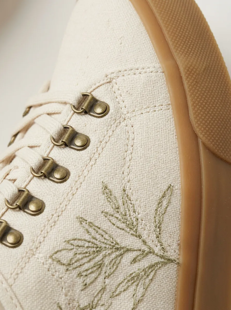 Daily Botanical Minimalist Detail Men's Canvas Shoes