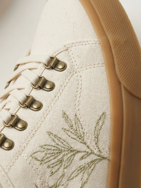 Daily Botanical Minimalist Detail Men's Canvas Shoes