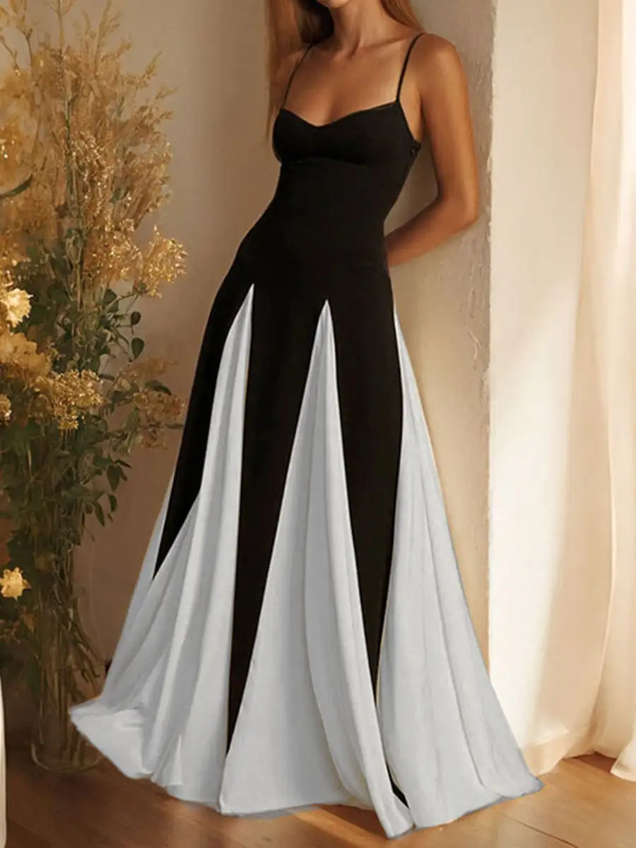 High Waisted Neck Maxi Dress