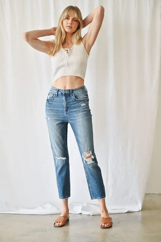 Denim High Rise Mom Jean Jeans