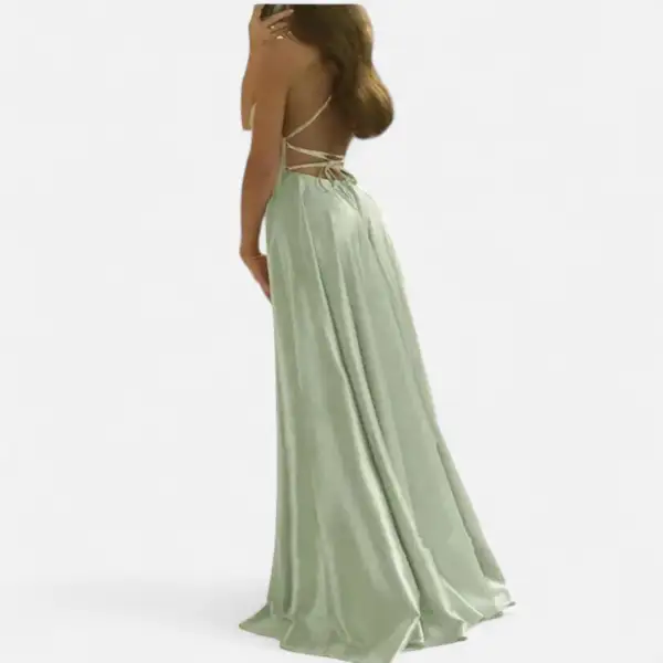  Strappy Slit Maxi Dress