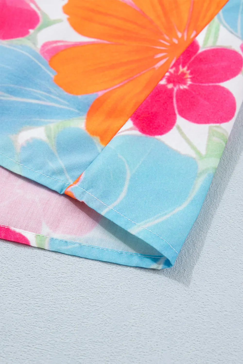 Multicolour Vibrant Flower Printed Tie Blouse