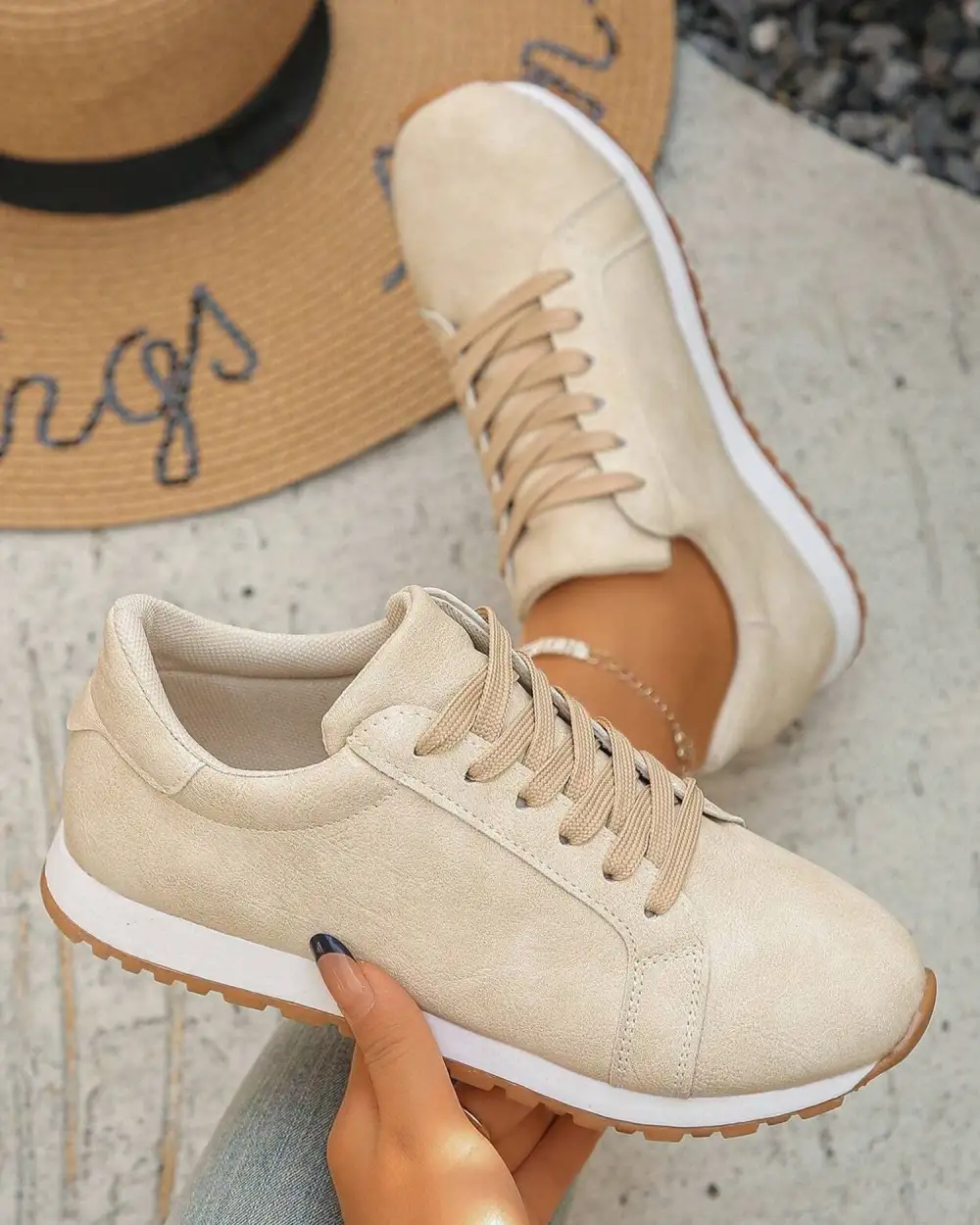 Lace Up Suede Casual Sneakers
