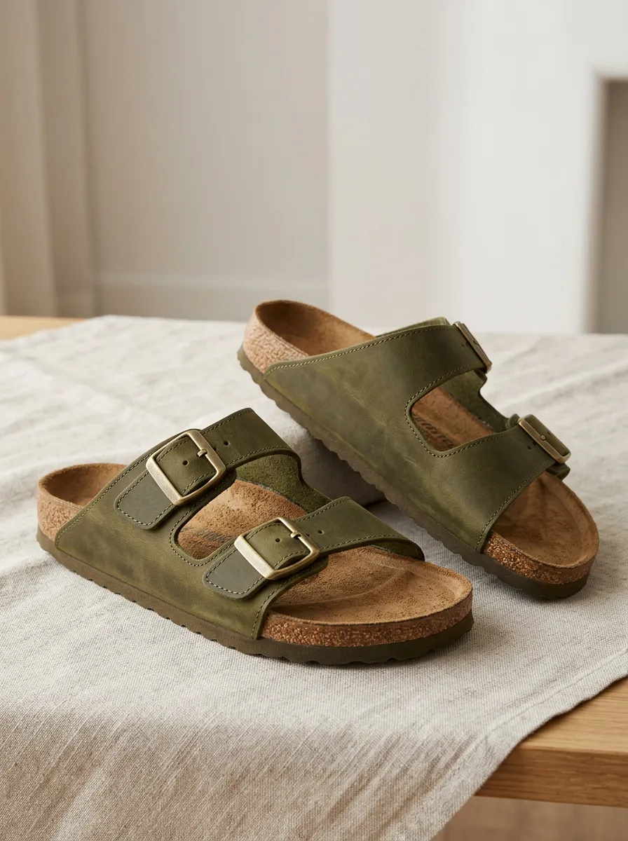 Unisex Twin Buckle Classic Cork Footbed Sandals